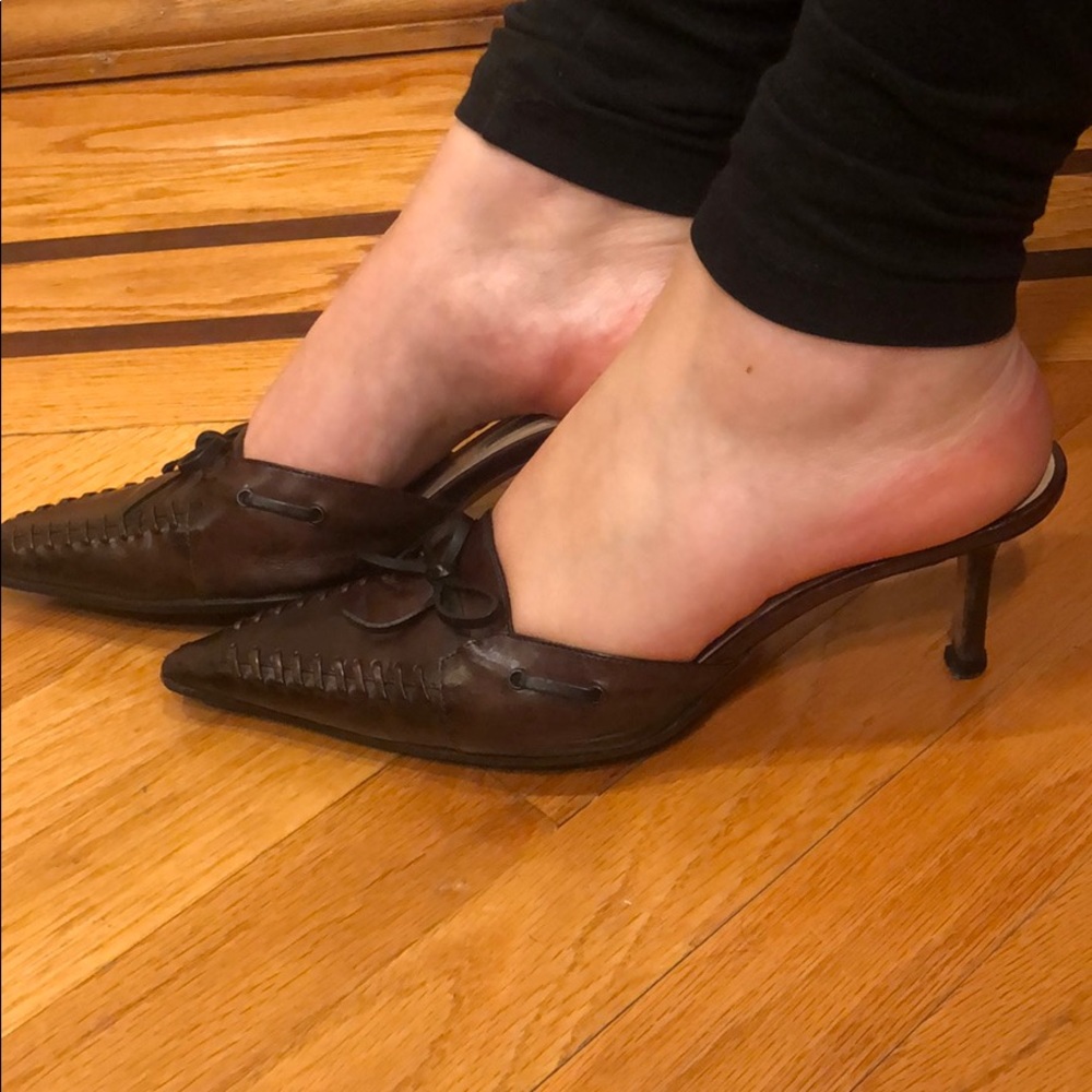 Michael Kors brown leather heels size 8.